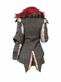 CRIMSON RIFT tailcoat with split back tails and red collar trim